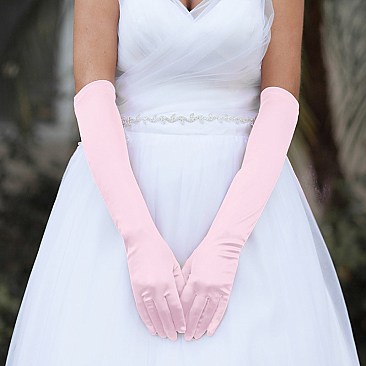 FASHIONABLE LONG SATIN GLOVES SLGLV48