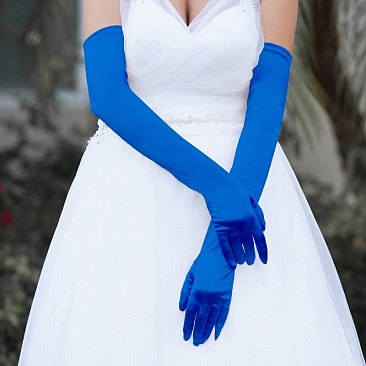 FASHIONABLE EXTRA LONG SATIN GLOVES SLGLV57