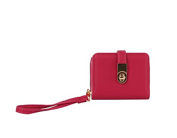 Twist Lock Flap Wallet Wristlet