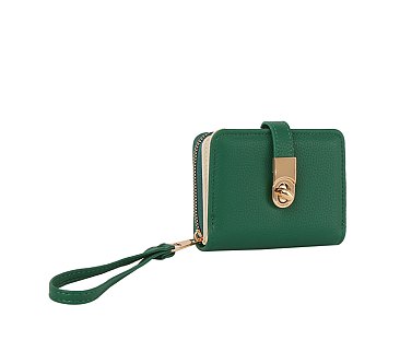 Twist Lock Flap Wallet Wristlet