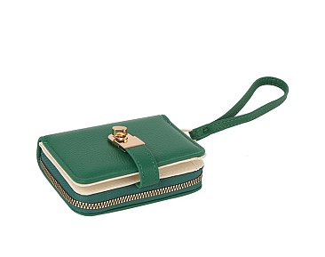 Twist Lock Flap Wallet Wristlet