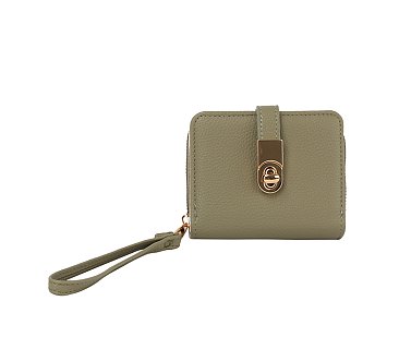 Twist Lock Flap Wallet Wristlet