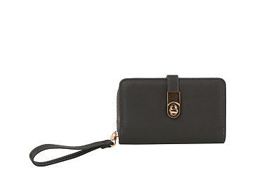 Twist Lock Flap Wallet Wristlet