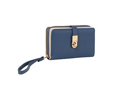 Twist Lock Flap Wallet Wristlet