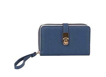 Twist Lock Flap Wallet Wristlet
