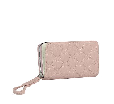 Quilted Heart Bi-fold Wallet Wristlet