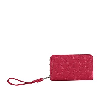 Quilted Heart Bi-fold Wallet Wristlet