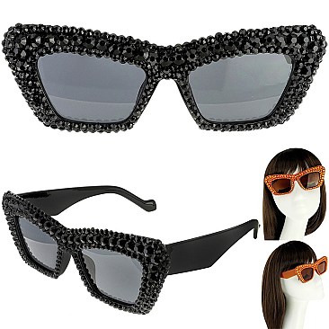 SPARKLING RHINESTONE CAT EYE SUNGLASSES