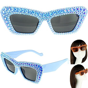 SPARKLING RHINESTONE CAT EYE SUNGLASSES