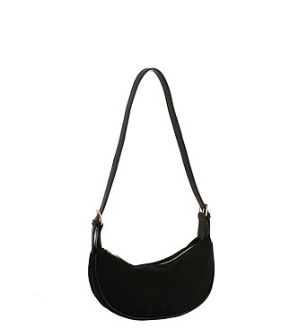 Faux Suede Crossbody Bag