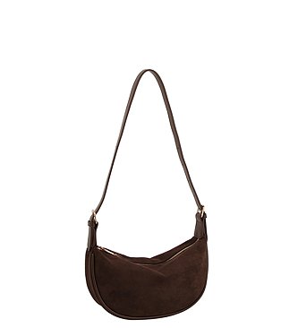 Faux Suede Crossbody Bag