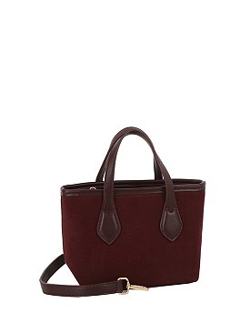 Faux Suede Top Handle Tote Satchel