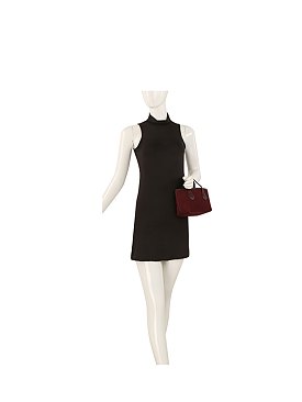 Faux Suede Top Handle Tote Satchel
