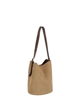 Faux Suede 2-in-1 Bucket Shoulder Bag