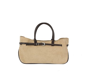 Faux Suede Belted Satchel