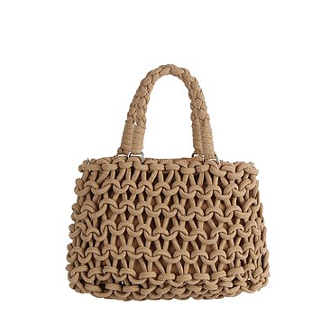 Crocheted Woven Macrame Knot Satchel