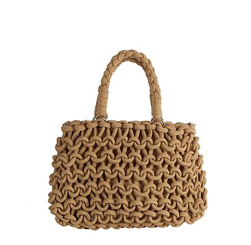 Crocheted Woven Macrame Knot Satchel