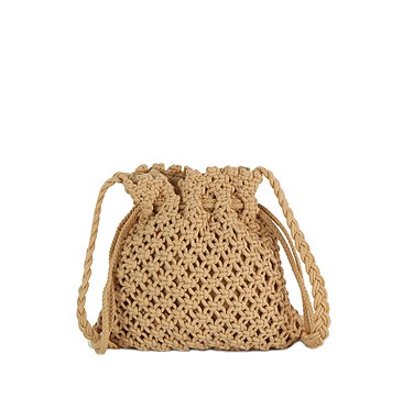 Crocheted Woven Macrame Drawing Crossbody