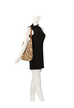 Dual Tone Crochet Woven Shoulder Hobo