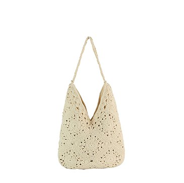 Monochrome Woven Crochet Slouch Tote