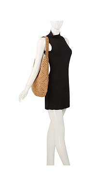 Monochrome Woven Crochet Slouch Tote