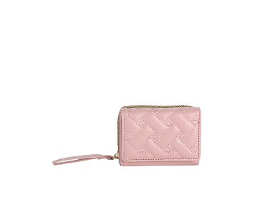 Heart Quilted Tri-fold Wallet