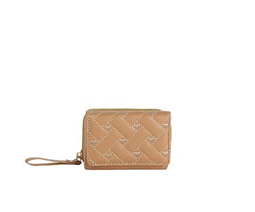 Heart Quilted Tri-fold Wallet