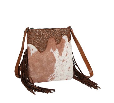 Western Calf Hair Cow Fringe Crossbody Bag