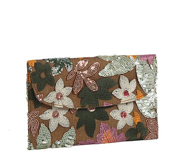 Sequin Embroidery Clutch