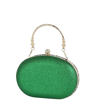 Rhinestone Floral Evening Bag Clutch