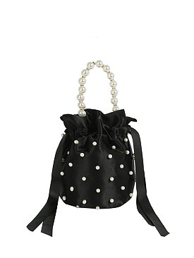 Satin Pearl Bucket Bag