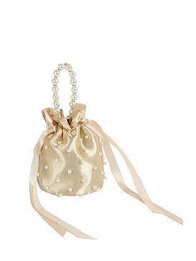 Satin Pearl Bucket Bag