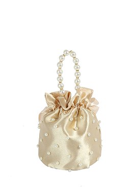 Satin Pearl Bucket Bag