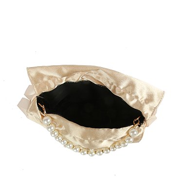 Satin Pearl Bucket Bag