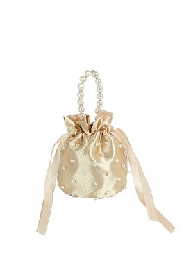 Satin Pearl Bucket Bag