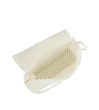 Pearl Beaded Top Handle Satchel