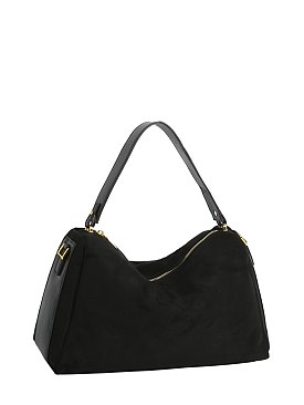 Faux Suede Satchel