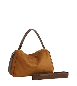 Faux Suede Satchel