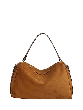 Faux Suede Satchel
