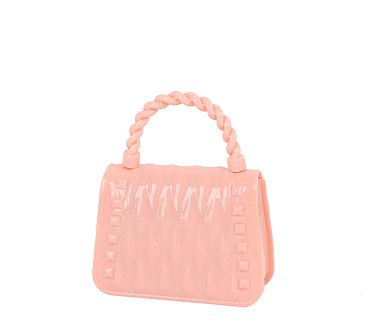 Twisted Top Handle Jelly Bag Crossbody Bag