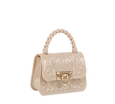 Twisted Top Handle Jelly Bag Crossbody Bag