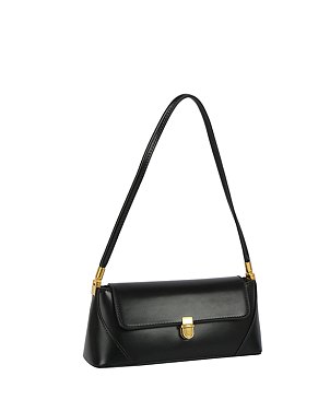 Push-lock Flap Shoulder Bag