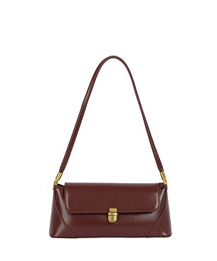 Push-lock Flap Shoulder Bag