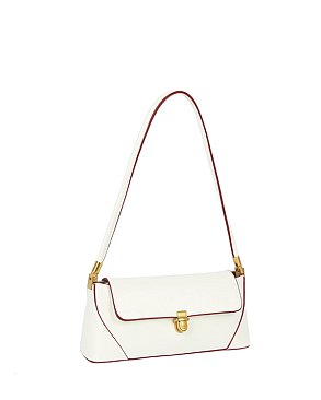 Push-lock Flap Shoulder Bag