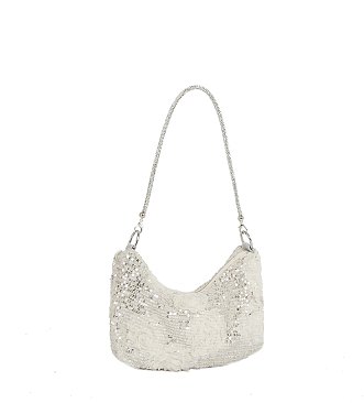 Floral Sequin Shoulder Bag