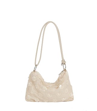 Floral Sequin Shoulder Bag