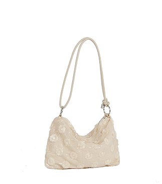 Floral Sequin Shoulder Bag
