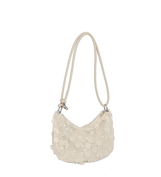 Floral Sequin Shoulder Bag