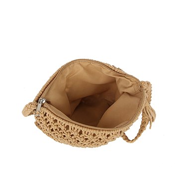 Crocheted Woven Macrame Crossbody Bag