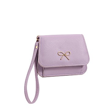 Bowknot Flap Wristlet Clutch Wallet